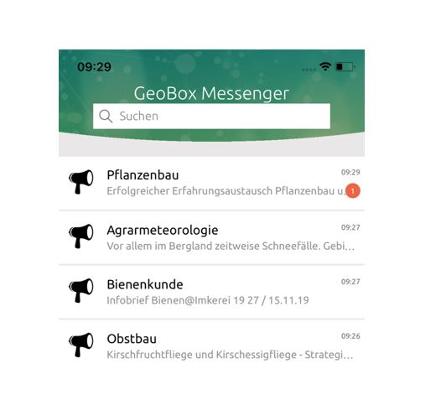 GeoBox-Messenger Kanäle